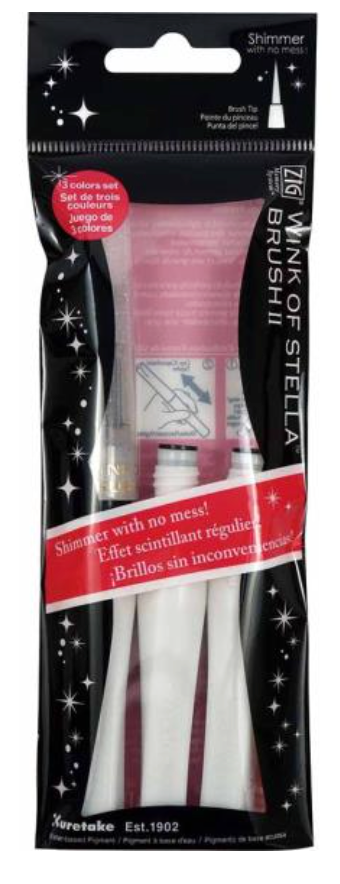 Kuretake Zig Wink Of Stella Glitter Clear Brush Marker & 2 Refills {E107}