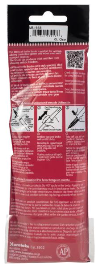 Kuretake Zig Wink Of Stella Glitter Clear Brush Marker & 2 Refills {E107}