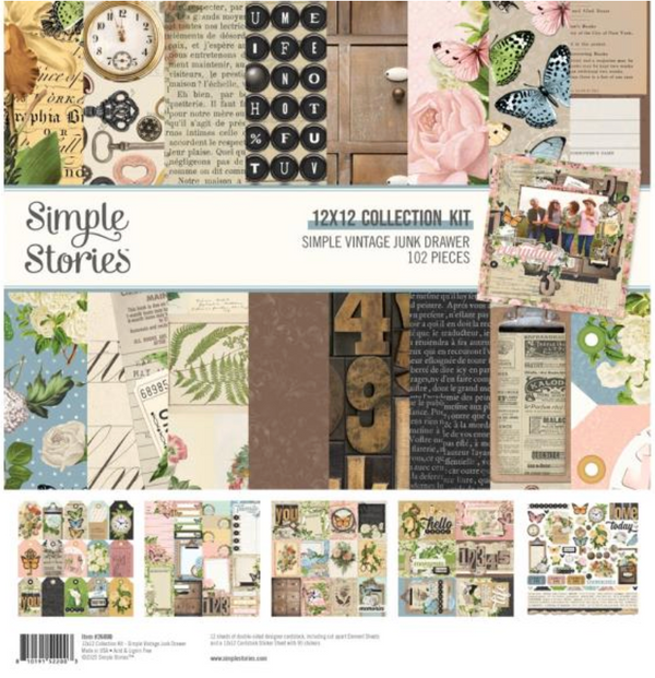 Simple Stories 12x12 Simple Vintage Junk Drawer Collection Kit {B508}