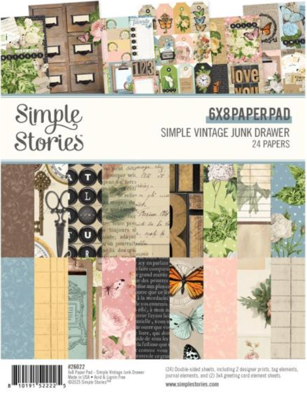 Simple Stories 6x8 Simple Vintage Junk Drawer Paper Pad {B504}