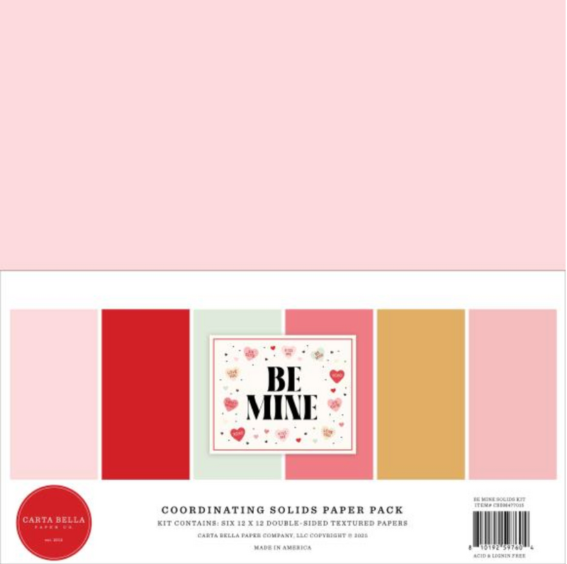 Carta Bella 12x12 Be Mine Solids Collection Kit {B602}
