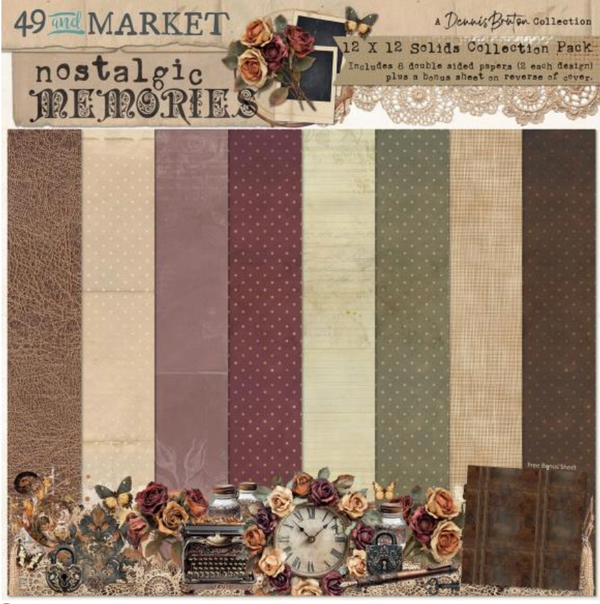 49 and Market 12x12 Nostalgic Memories SOLIDS Collection Pack {B06}