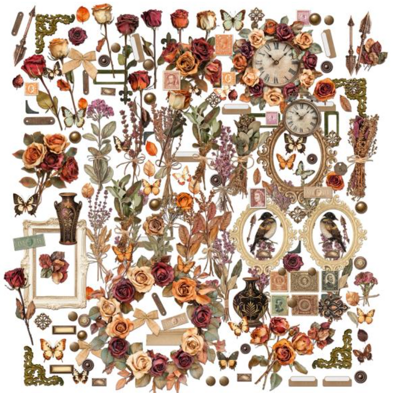 49 and Market Nostalgic Memories Floral Laser Cut Outs {B201}