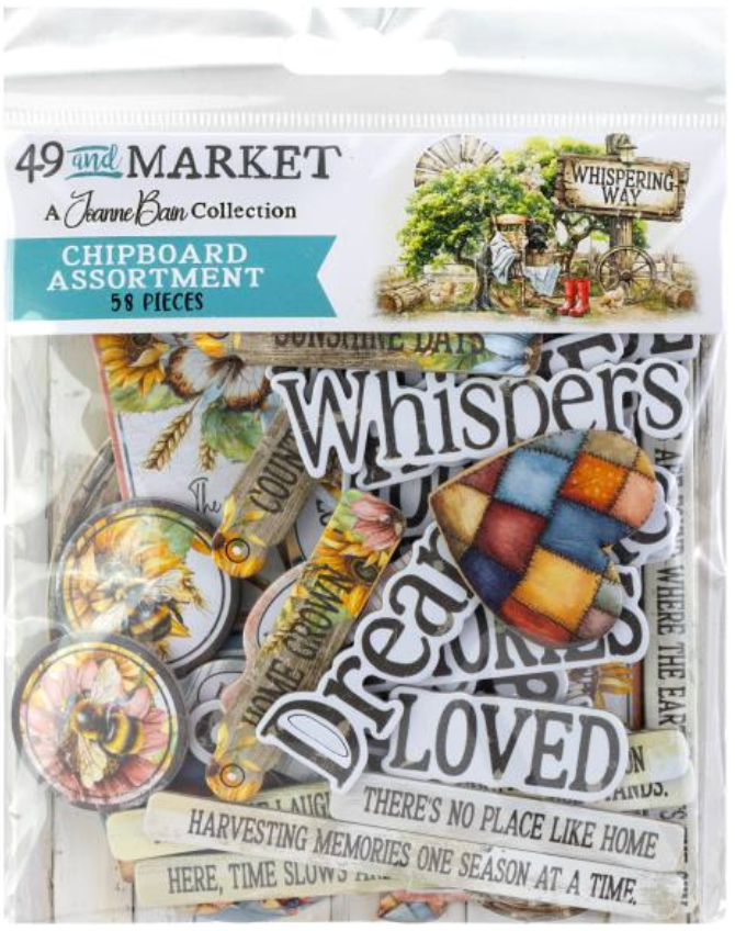 49 and Market Whispering Way Chipboard Set {B507}