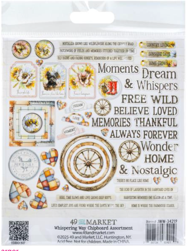 49 and Market Whispering Way Chipboard Set {B507}