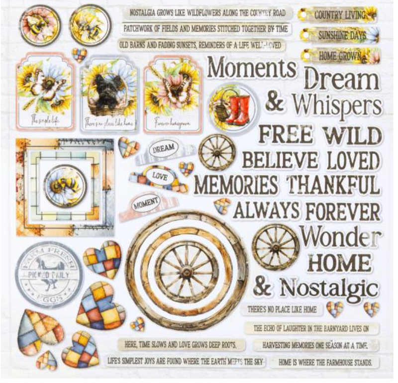 49 and Market Whispering Way Chipboard Set {B507}