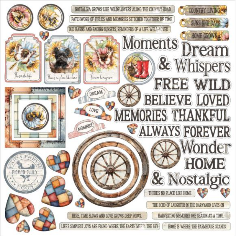 49 and Market Whispering Way Chipboard Set {B507}