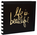 Heidi Swapp 12x12 Black & Gold Life Is Beautiful Post Bound Album {F502}