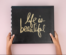 Heidi Swapp 12x12 Black & Gold Life Is Beautiful Post Bound Album {F502}