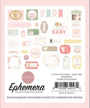Carta Bella Little Lullabies Baby Girl Icons Ephemera {D141}