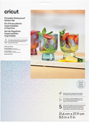 Cricut 8.5x11 Transparent Holographic Waterproof Printable Sticker Paper {X174}