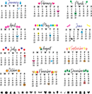 Maymay's Scripty Never Ending Calendar 4x6 Stamp Set {A208}