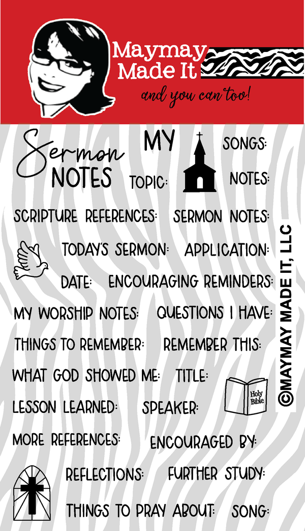 Maymay's Sermon Notes 4x6 Stamp Set {A16}