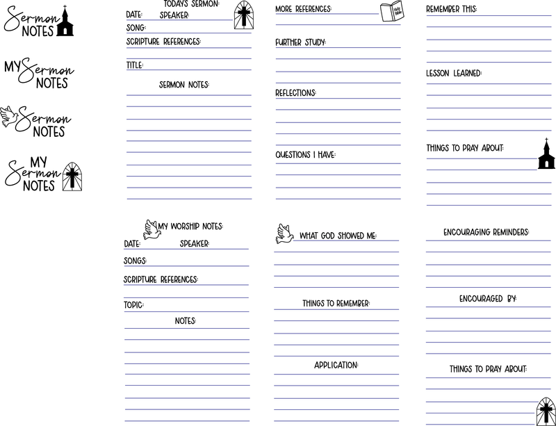 Maymay's Sermon Notes 4x6 Stamp Set {A16}