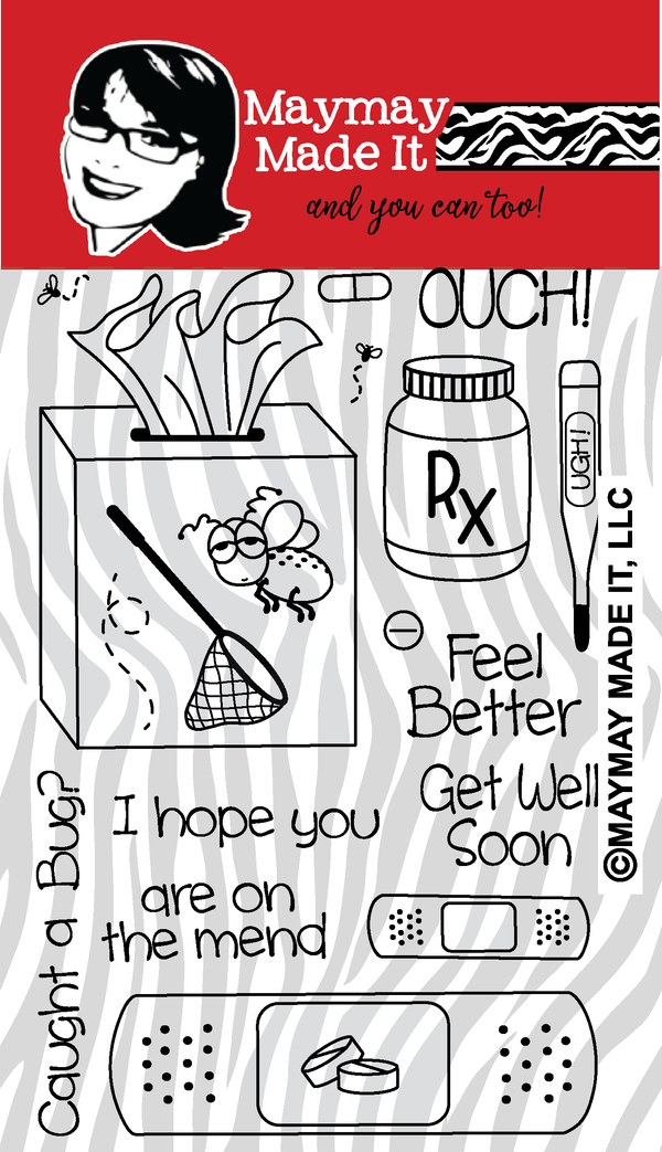 Maymay's Sick Day 4x6 Stamp Set {A32}