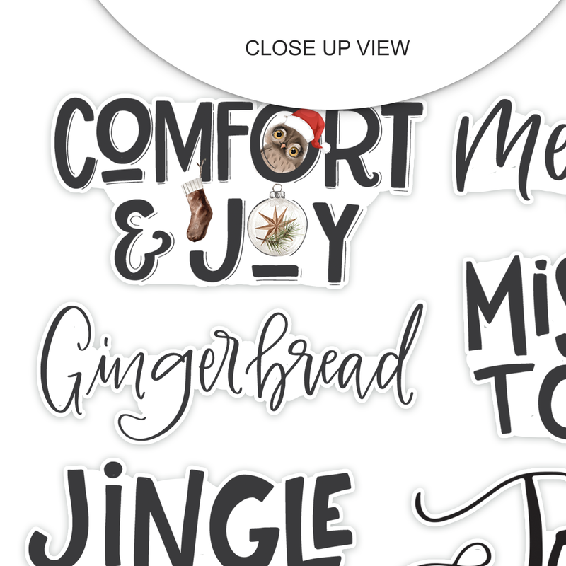 Pretty Little Studio Jingle Christmas Word Title Ephemera {G194}