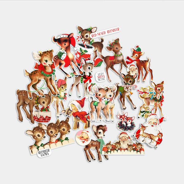 Pretty Little Studio Vintage Reindeer Games Ephemera {G86}
