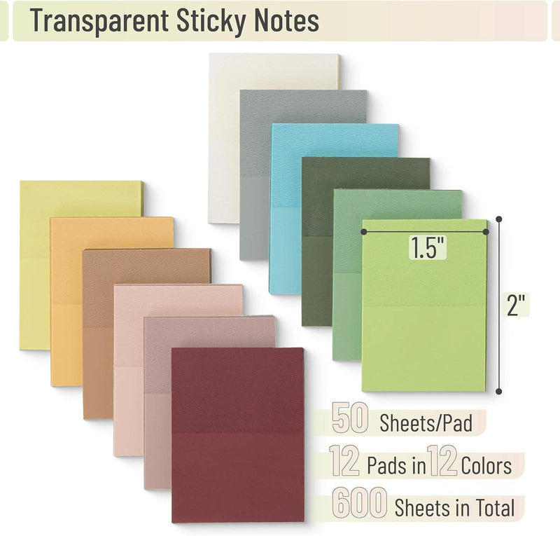 Mr. Pen 1.5"x2" Vintage Transparent Sticky Notes {E116}