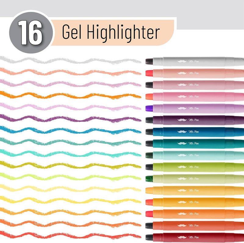 Mr Pen No Bleed Gel Bible Highlighters - 16 Pack {E149}