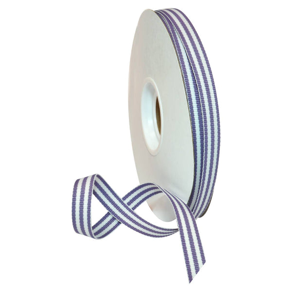 GROSGRAIN 3/8" LAVENDER STRIPES