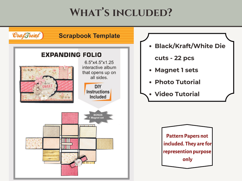 CrafTreat White Expanding Folio