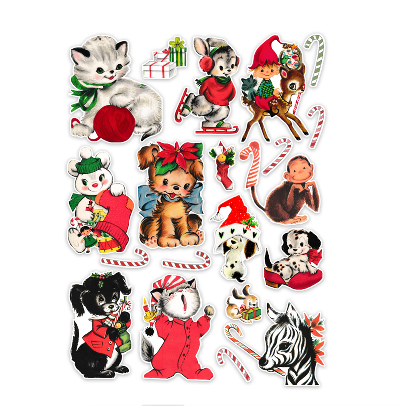 Pretty Little Studio Vintage Candy Cane Christmas Ephemera {G66}