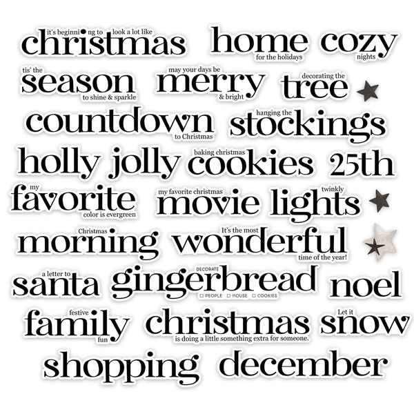 Pretty Little Studio Holly Jolly Christmas Word Title Ephemera {G189}