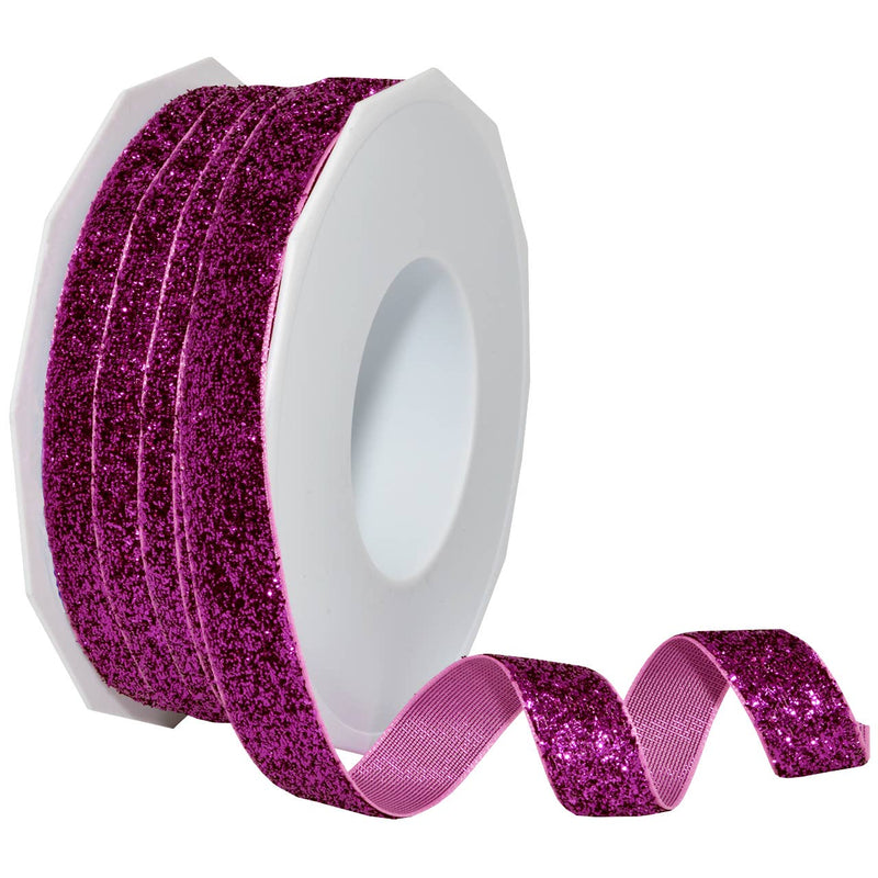 1/4" Ruby Velvet Glitter Ribbon