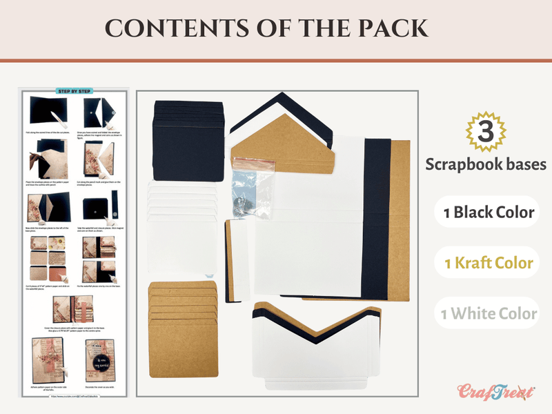 CrafTreat Quick Envelope Pocket Folio - Kraft, Black & White