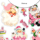 Pretty Little Studio Vintage Pink Santa Claus Christmas Cutouts Ephemera {G184}