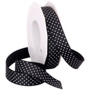 Grosgrain 3/8" Swiss Dots Black with White Dots