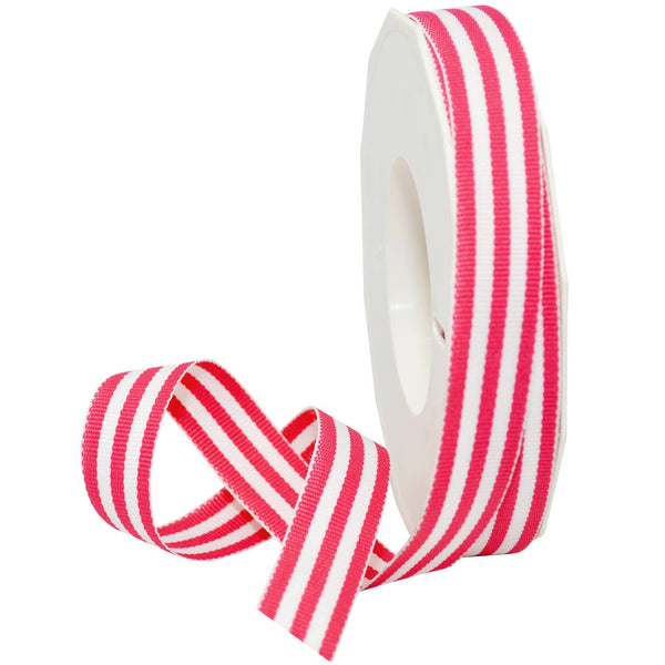 Grosgrain 5/8" Geranium Stripes