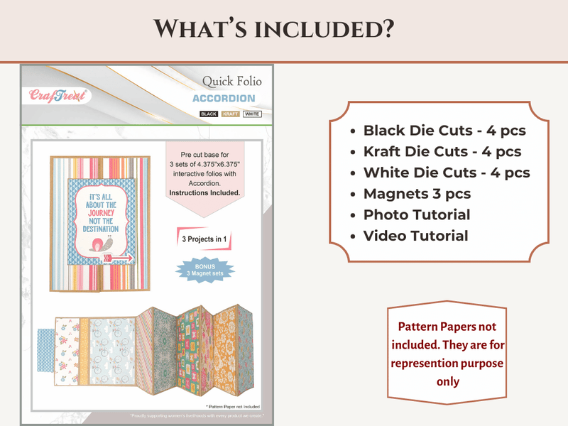 CrafTreat Quick Accordion Folio - Kraft, Black & White