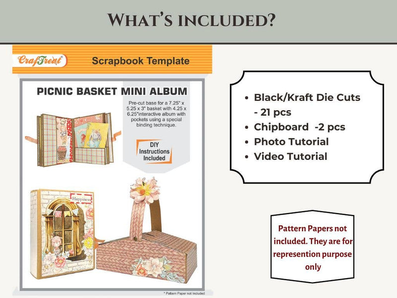 CrafTreat Black Picnic Basket Mini Album {C916}