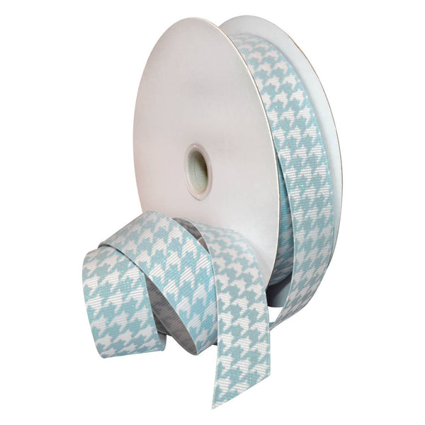 7/8" Light Blue Glitter Hounds Tooth