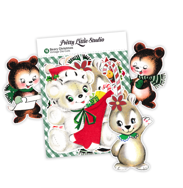 Pretty Little Studio Vintage Beary Christmas Ephemera {G65}