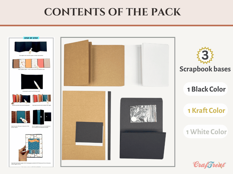 CrafTreat Quick Accordion Folio - Kraft, Black & White