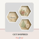 Craftreat 3D Fold Shapes - White Hexagon Paper Frames 6pcs. {C414}