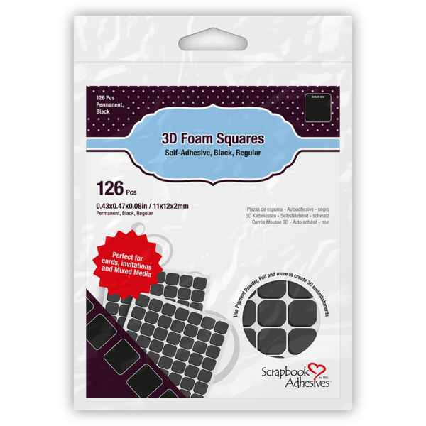Scrapbook Adhesives Black 3D Foam Squares {C419}