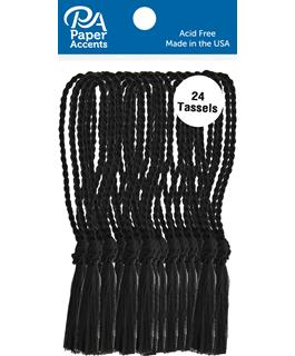 Paper Accents Tassels 24pc Black {G192}