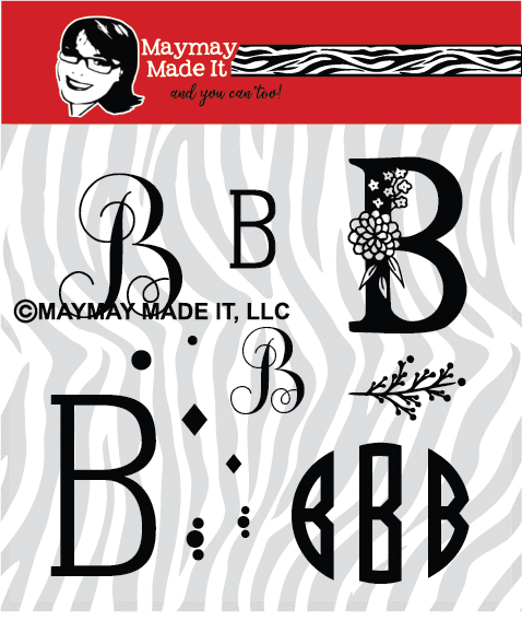 Maymay's Monogram B 6x6 Stamp Set {A168}