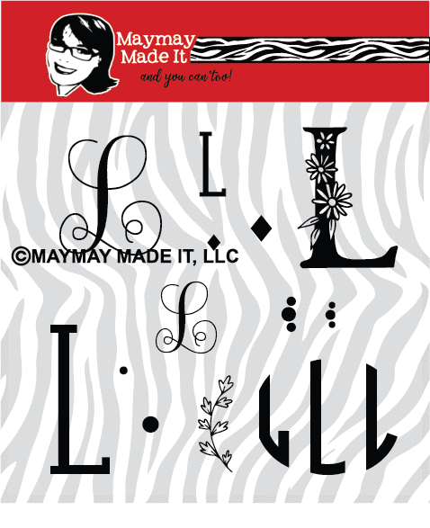 Maymay's Monogram L 6x6 Stamp Set {A178}