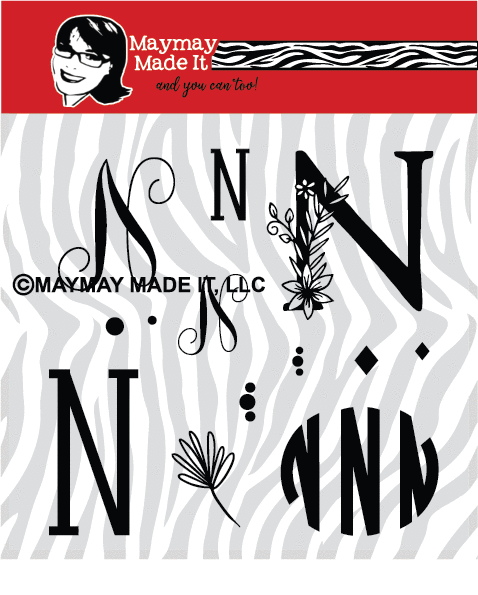 Maymay's Monogram N 6x6 Stamp Set {A180}