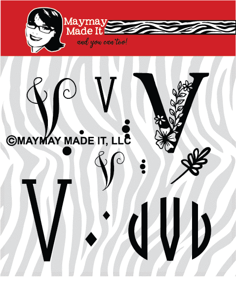 Maymay's Monogram V 6x6 Stamp Set {A81}