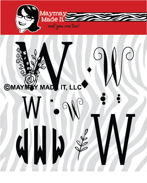 Maymay's Monogram W 6x6 Stamp Set {A21}
