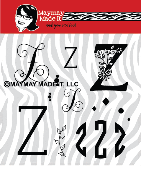 Maymay's Monogram Z 6x6 Stamp Set {A104}
