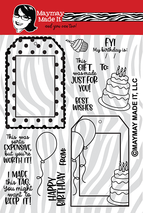 Maymay's Birthday Tag It 6x8 Stamp Set {A262}