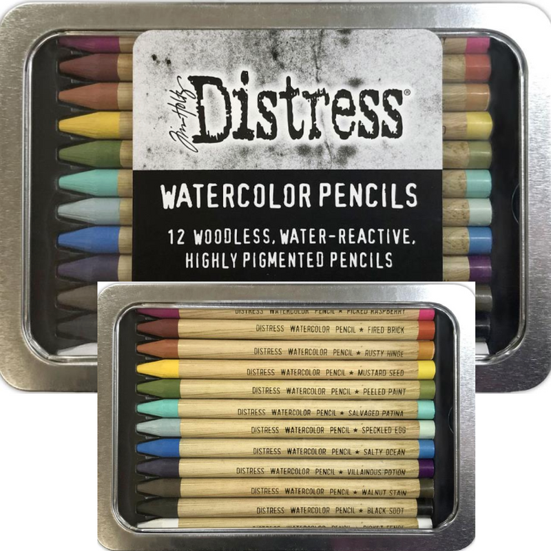 Tim Holtz Distress Watercolor Pencils 12 Pack - Set 1 {X109}