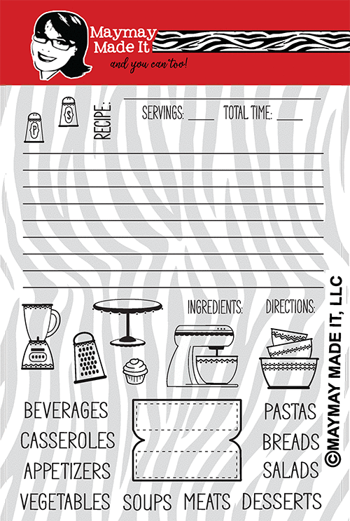 Maymay's Recipe Card Builder 6x8 Stamp Set {A231}