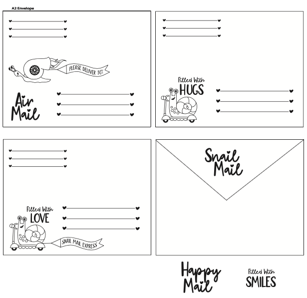 Maymay's Happy Snail Mail 4x6 Stamp Set {A225}